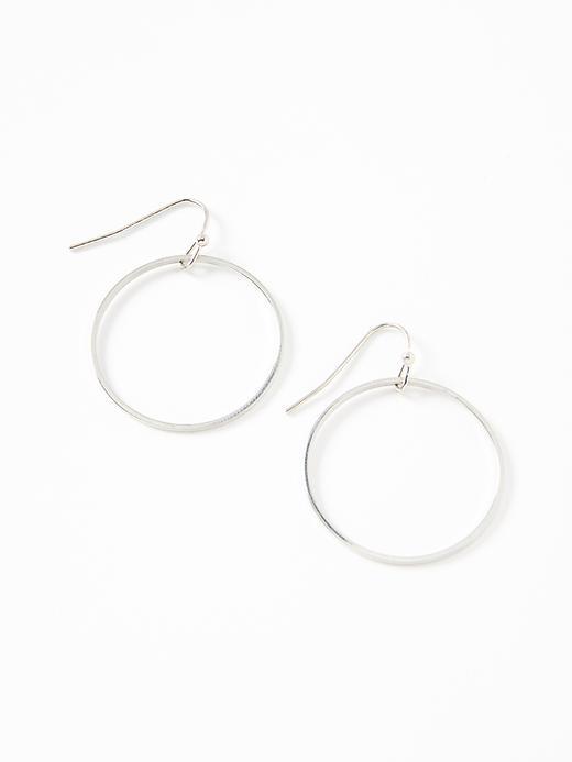 Old Navy Hoop Drop Earrings For Women - Silver