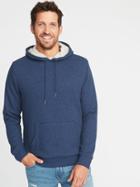 Old Navy Mens Sherpa-lined Thermal-knit Pullover Hoodie For Men In The Navy Size Xs