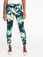 Old Navy Womens Mid-rise Pixie Ankle Pants For Women Navy Floral Size 2
