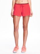 Old Navy Semi Fitted Go Dry Mesh Training Shorts For Women - Berry Glow Neon Poly