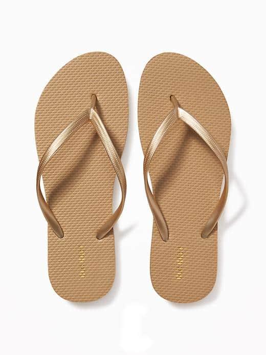 Old Navy Classic Flip Flops For Women - Gold 2