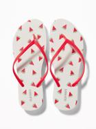 Old Navy Womens Patterned Flip-flops For Women Watermelon Size 10