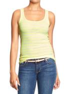 Old Navy Womens Perfect Pop Color Tanks - Acidic Yellow Stripe