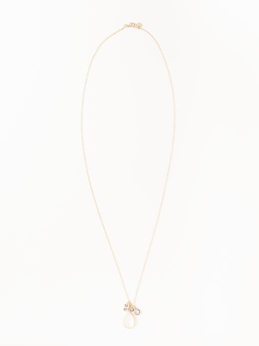 Old Navy Crystal Teardrop Pendant Necklace For Women - Grey Opal