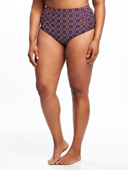 Plus-size Ruched-bikini Bottoms