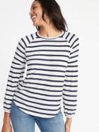 Old Navy Womens Plush-knit Balloon-sleeve Top For Women Navy Stripe Size Xl