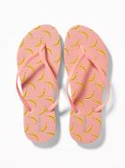 Old Navy Womens Patterned Flip-flops For Women Bananas Size 8