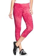 Old Navy Womens Active Printed Compression Capris 20&quot; - Hot To It Neon