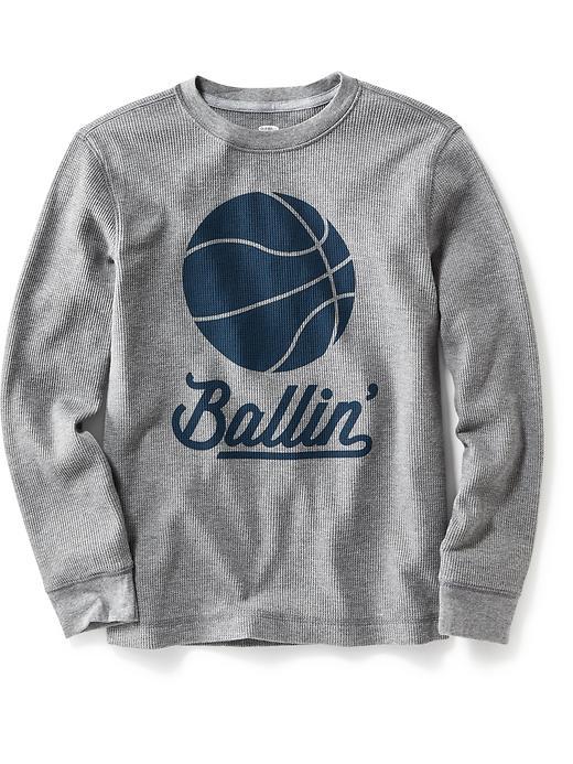 Old Navy Waffle Knit Graphic Tee - Dark Heather Grey