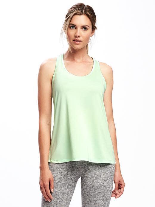 Old Navy Go Dry Hi Lo Racerback Tank For Women - Magic Mint