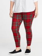 Old Navy Womens High-rise Plus-size Ponte-knit Stevie Pants Red Plaid Size 3x