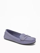 Old Navy Faux Leather Moccasins For Women - Blue Dusk