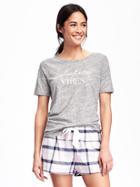 Old Navy Relaxed Graphic Tee For Women - Heather Grey