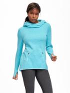Old Navy Go Warm Performance Fleece Hoodie Pullover For Women - Icy Aqua
