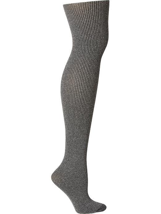 Old Navy Womens Ribbed Tights Size L/xl - Dark Gray