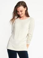 Old Navy Womens Metallic-knit Sweater For Women Creme De La Creme Size Xxl