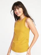 Old Navy Womens Slim-fit High-neck Sleeveless Tee For Women Golden Opportunity Size Xl