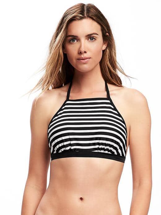 Old Navy Halter Bikini Top For Women - O.n. New Black Stripe