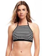 Old Navy Halter Bikini Top For Women - O.n. New Black Stripe