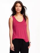 Old Navy Relaxed Curved Hem Scoop Neck Tank For Women - Pink Tangiers