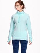 Old Navy Ruched Neck Fleece Pullover Size L - Up In Air Polyester