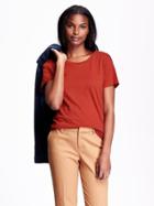 Old Navy Relaxed Crew Neck Tee Size L Tall - Red Saffron