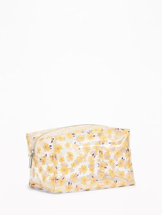 Old Navy Womens Clear Daisy-print Cosmetics Case For Women Oopsy Daisy Pink Size One Size