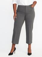 Old Navy Womens Smooth & Contour Plus-size Ponte-knit Pixie Ankle Trousers Dark Heathered Gray Size 20