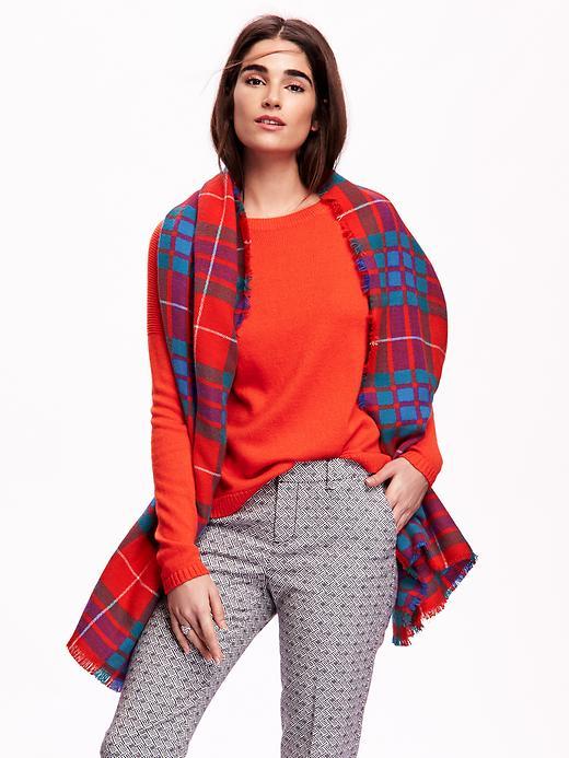 Old Navy Brushed Flannel Scarf - Red Plaid