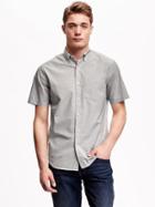 Old Navy Slim Fit Short Sleeve Shirt For Men - Gray Stone
