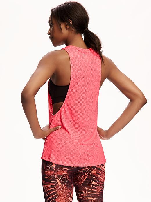 Old Navy Drop Arm Mesh Tank For Women - Berry Glow Neon Poly