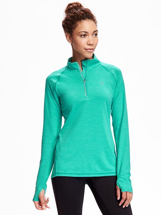Old Navy Go Dry Performance 1/4 Zip Pullover Top For Women - Tropical Plunge