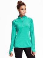 Old Navy Go Dry Performance 1/4 Zip Pullover Top For Women - Tropical Plunge