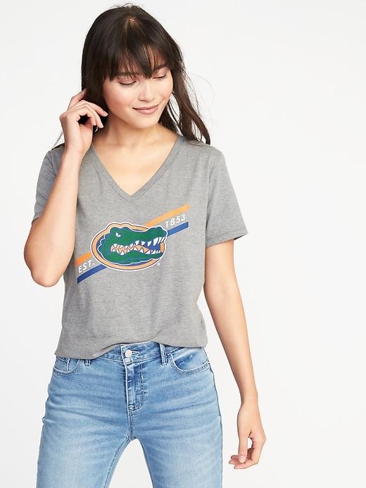 Old Navy Womens Ncaa Team V-neck Tee For Women Florida Size M