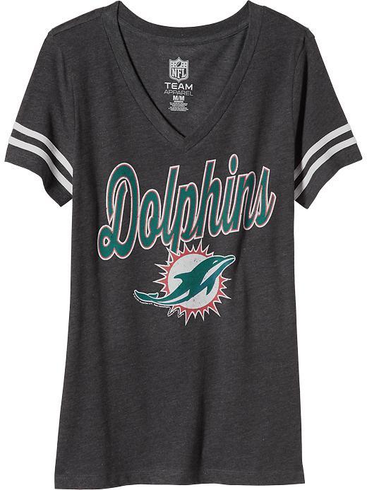 Old Navy Womens Nfl Sleeve Stripe Tee Size L - Dolphins