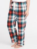 Old Navy Womens Plaid Flannel Plus-size Sleep Pants White/red Plaid Size 1x
