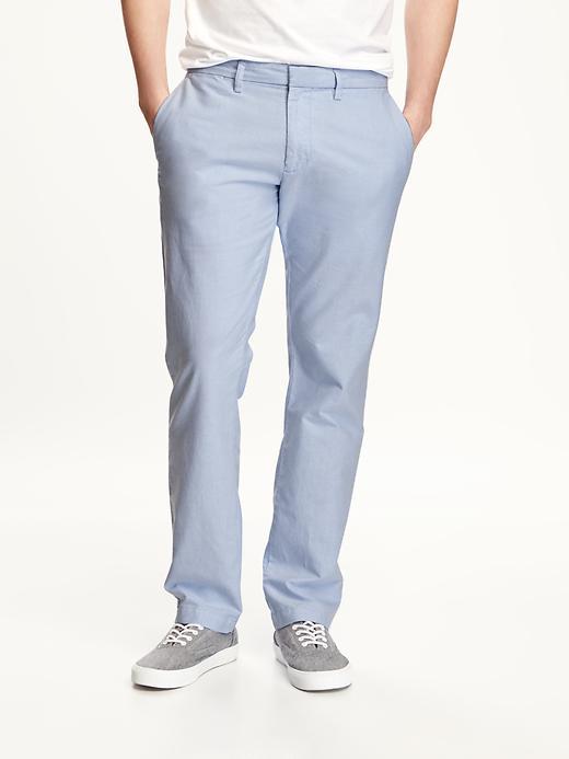 Old Navy Textured Ultimate Slim Khakis For Men - Tbd Blue Light