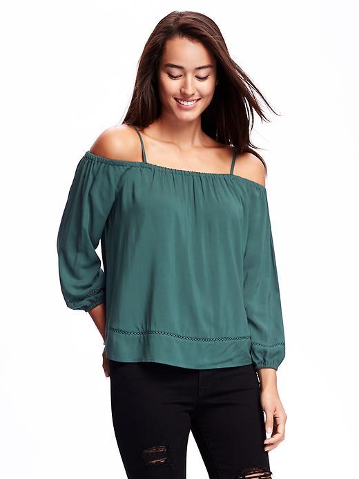 Old Navy Off The Shoulder Swing Top For Women - Emerelda