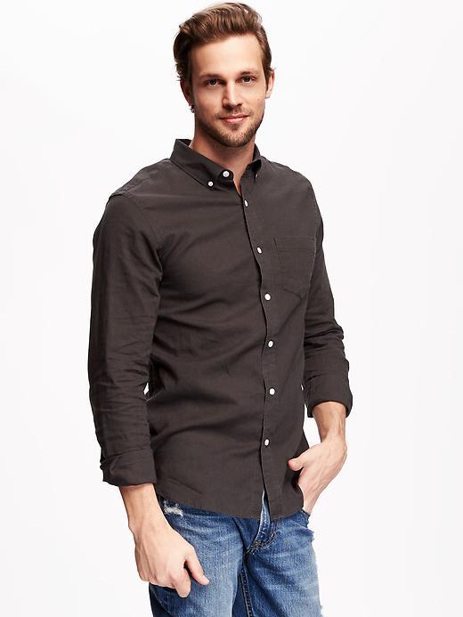 Old Navy Slim Fit Linen Blend Shirt For Men - Panther