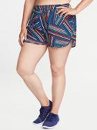 Old Navy Womens Semi-fitted Plus-size Run Shorts (3 1/2) Multi Stripe Size 1x