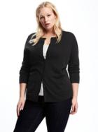 Old Navy Womens Classic Plus-size Button-front Cardi Black Size 4x