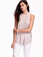Old Navy Burnout High Neck Tank - Beech Stone