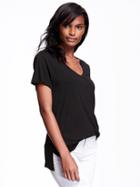 Old Navy Relaxed V Neck Tee For Women - Black