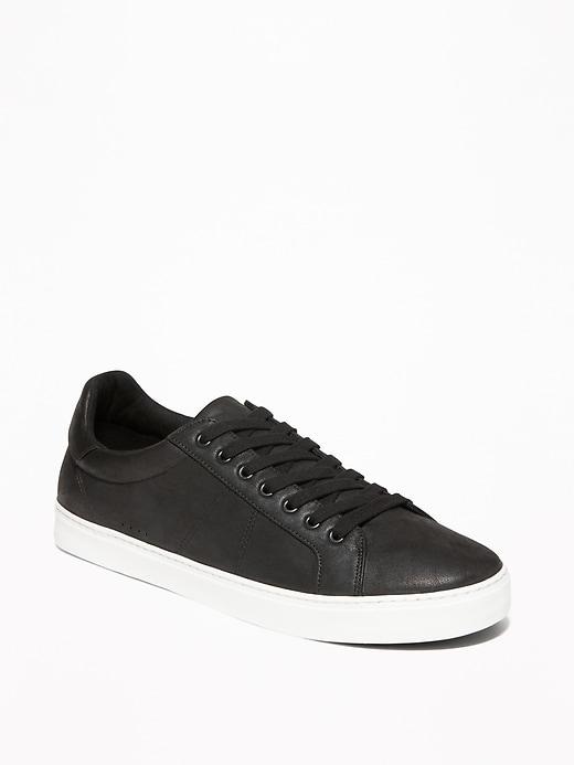 Old Navy Mens Faux-leather Sneakers For Men Black Size 9