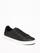 Old Navy Mens Faux-leather Sneakers For Men Black Size 9