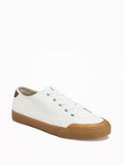 Old Navy Lace Up Herringbone Sneakers For Men - Natural White