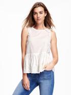 Old Navy Embroidered Peplum Top For Women - Whipped Cream