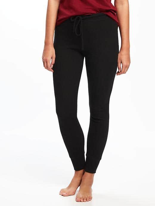 Old Navy Rib Knit Leggings For Women - Blackjack