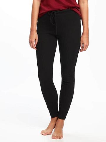 Old Navy Rib Knit Leggings For Women - Blackjack
