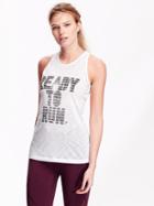 Old Navy Womens Graphic Tank Size L - Bright White